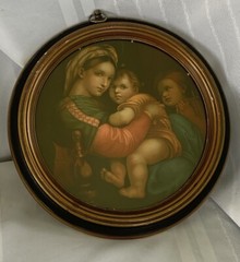 Antique Madonna della Seggiola ~Raphael Palazzo Pitti Collection Numbered Frame