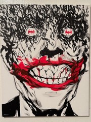 Sessoned Art Joker comic book cover fan art portrait BATS DC Comics hand painted