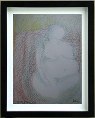 Pastel Drawing Neolithic Signed Bertrand Marie-Thérèse Known as Mité