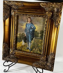 Vintage Blue Boy, Oil Painting. Beautiful Gold Frame 16″ x 15” x 2″ Good cond.