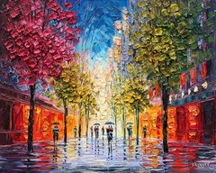 Slava Ilyayev – Cityscape – Original Oil Painting on Canvas, Signed, 30 x 24 in