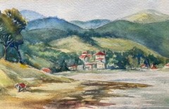 J. THOMPSON BRITISH WC „AUSTRIAN LAKE SCENE“ 1970