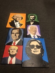 President And Hillary Painting Hand Painted You Choose One