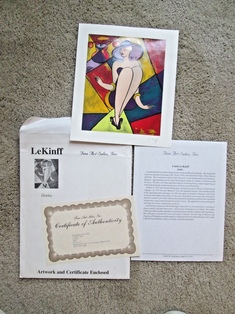 French painting burlesque Debbie by Linda LeKinff HandSigned COA serigraph Woven