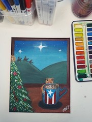 Puerto Rico Coqui Arte Pintura Acrílica de Puerto Rico