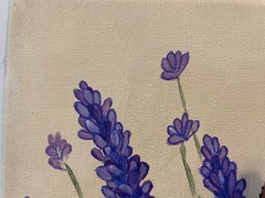 9 x 12 Original Acrylic Painting on Canvas…..“Rabbit and Flowers“