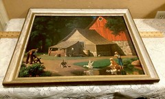 Vintage MCM 16×20” Paul Detlefsen Americana Scene “Memories” Framed W/Glass