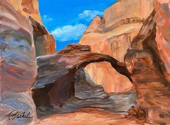 Original Acrylic Painting On Canvas Desert Slot Canyon 12×16 Signed
