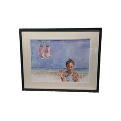 Caribbean Afternoon Freddie Comes Art Sketching Original Framed 29 X 23 Read