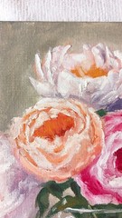 Peony ORIGINAL Oil Painting Modern Peonies Flowers Still Life 8″ x 10″