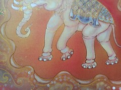 THAI ELEPHANT Acrylic Painting on SATIN 15.5 X 11.5 inch symbol of success