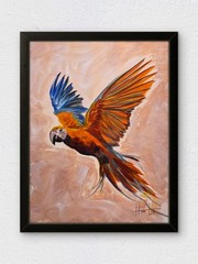 Hunt Original Art: 12×16 Acrylic on Canvas Tropical Bird