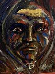 James Starkey Acrylic Oil Painting Cheyenne Sioux Native American 28×34 Lakota