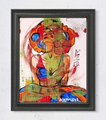 Hand Painted 8×10 Circus Clown Acrylic ピエロ Art Original Canvas Living Room Decor