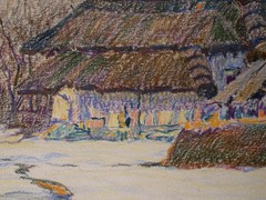 Leopold Beran (Vienna 1884-1965) Village in Winter.