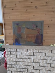 Vintage style Abstract Expressionis Painting Mid Century Modern Art Signed