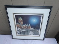 VINTAGE DENIS NOLET 1988 QUEBEC ET SA VIE DE CHATEAU CANADA 133/350 SIGNED FRAME