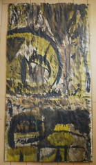 INDIA INK ON PARCHMENT PAPER, BAYOU, 1974 ABSTRACT EXPRESSIONIST ABSTRACTION ART