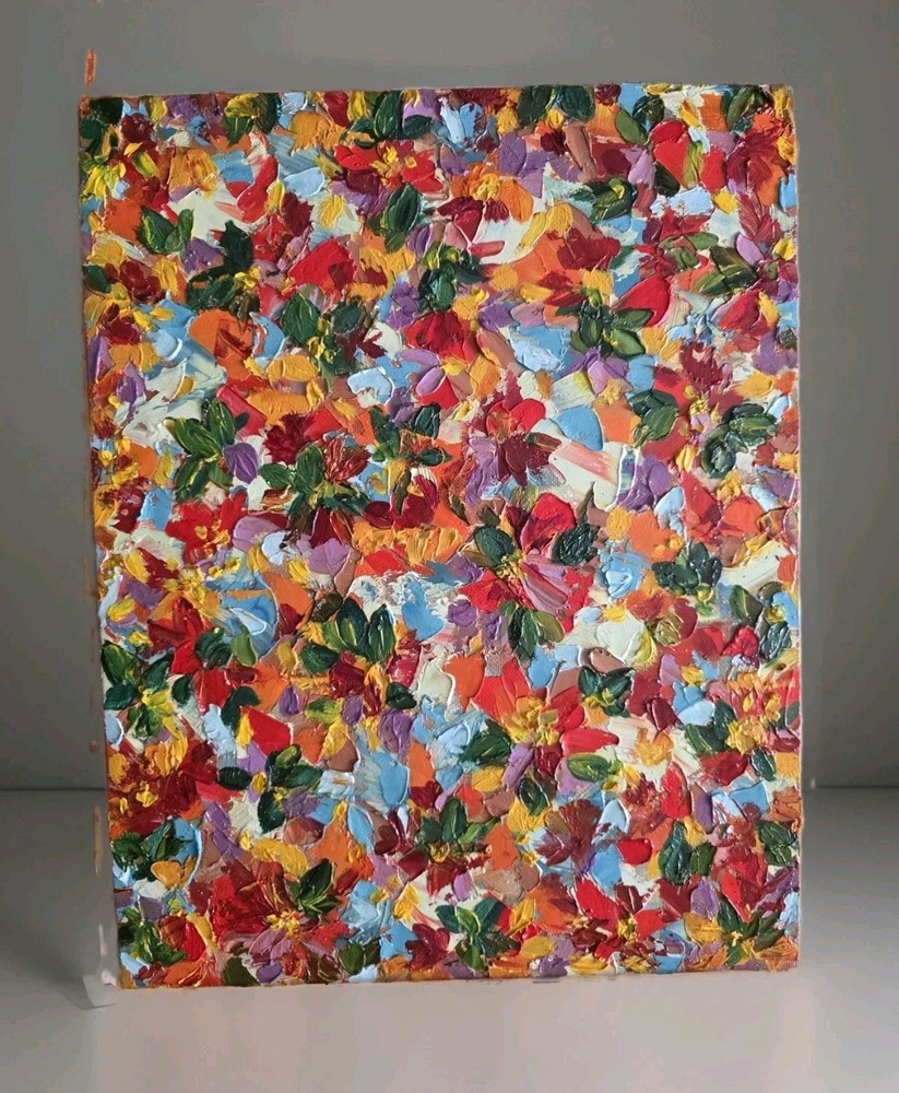 ORIGINAL ABSTRACT OIL PAINTING „Kaleidoscope Of Booms“, Canvas Panel- 11×14 in