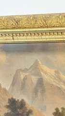 Antique 19th Century Painting On Board Signed Framed