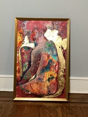 THE GIRL IN PURPLE , GOLD LEAF