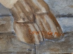 Vintage Nostalgic Americana Art Set Oil Painting & Preliminary Pencil Sketch