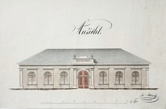 Architectural drawing villa architectural drawing pen drawing Urbanek 1846
