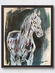 Abstract Horse Study Expressionist Loose Sketch Acrylic Original Art 14×11 Paper