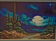 Vintage Southwestern Desert Art Prints Pair Full Moon Magic & Night of Glory