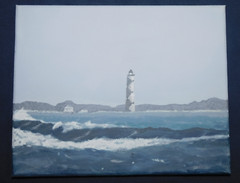 Original Canvas Painting of Cape Lookout Lighthouse NC 10″x8″
