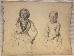 Rare Original Artist Sketch Max Wolf 1824-1901 Biedermeier Pencil