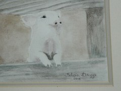 Felicia Briggs Watercolor Painting. Pig Wilbur? 6 1/4″ x 8 1/4″ Framed