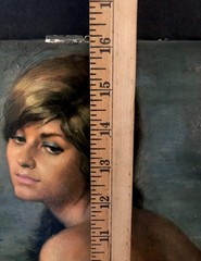 Vintage Painting On Canvas Of A Bareback Woman