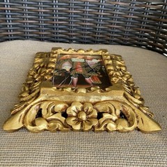 Cusco School of Art Revival Retablo Archangel Gold Gilt Wood Frame