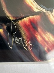 1998 Simon Signed Framed Original Art Acrylic Surreal Pyramids Planets Space