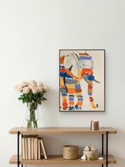 Elephant African Pop Bold Art Original Wall Art 11 by 14 Canvas