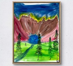 Adventurous river landscape wall art painting 14X11 Gallery Paper original