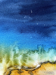 Original Watercolor Painting „Seascape diptych- yin-yang“ Wall Decor Ukraine Art