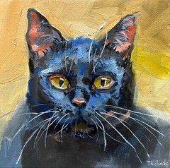 Pet custom portrait by photo Original art oil painting cat dog animal Signed
