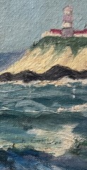 Vintage Sailing Boats Sailboat Regatta Lighthouse Ocean Scene Painting Conway ?