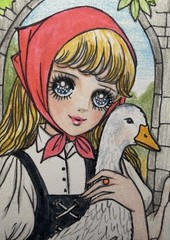ACEO Original StarryEye Fairy Tale Series:The Goose Girl Princess Grimm Brothers