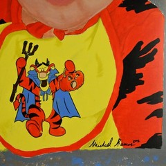 RAMOS Original Vintage Signed Winnie Pooh Tigger Costume Child Portrait Painting