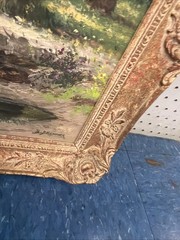 B. Brenner Signed Original Oil Painting – Framed Mid-Century Style Art