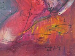 Oil painting unique 100×160 cm abstract floral flowers Sonja Zeltner-Müller