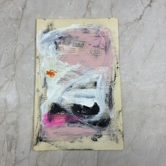 Original Mixed Media Abstract Art Painting 6×9.75” on 1861 Paper Signed #9