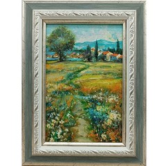Summer Nature Oil Painting Original Art Flower Meadow 4 x 6 inches