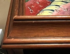 Original Artist Signed Oil Painting Still Life Books Old Clock & American Quilt