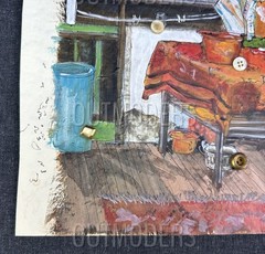Still Life by the Cabin Window VTG Painting Apaydinli Contemporary Expressionism