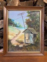 Vintage Charles Chas R. Handford Framed Louisiana Bayou Framed Original Painting