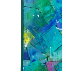 Frames of Hope blue green hues abstract canvas size 48″ x 36″